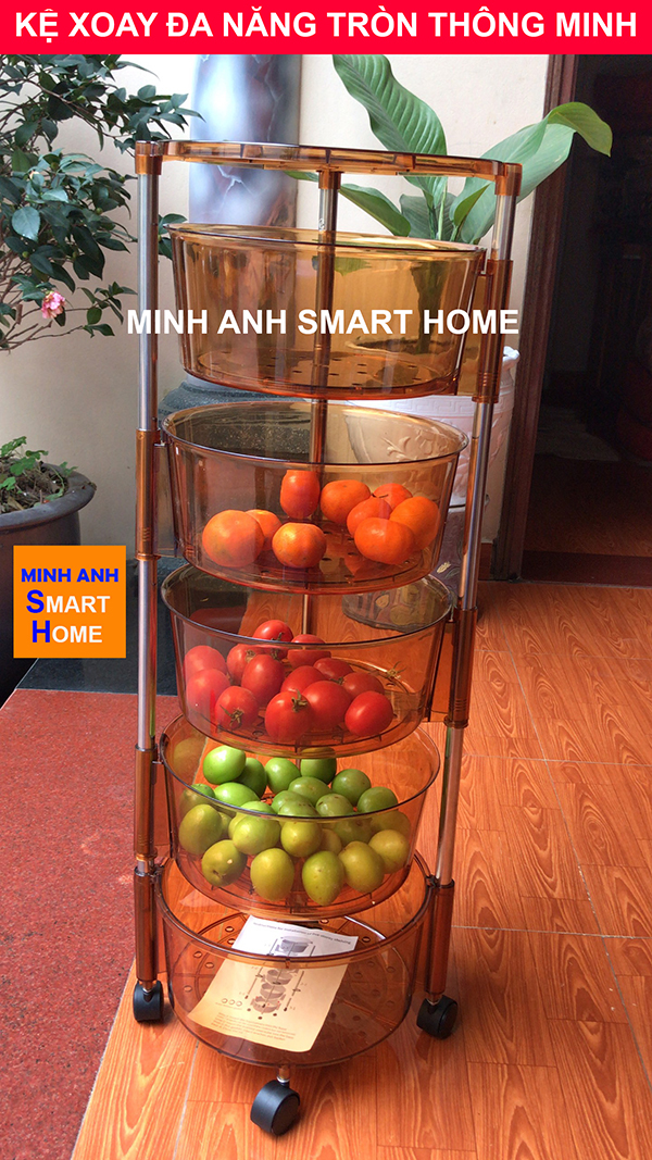 Kệ xoay đựng rau củ quả trong nhà bếp