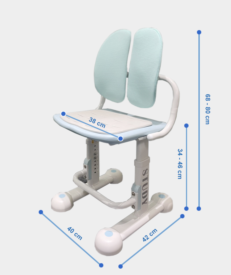 Kích thước ghế chống gù cho bé mẫu M-167