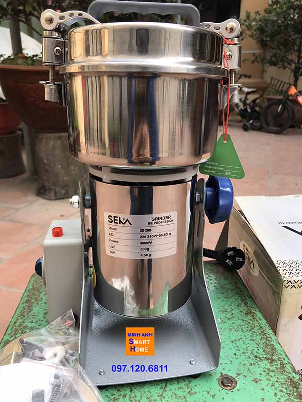 Máy xay bột khô Seka Sk200 có tem dán chính hãng ghi gõ công suất 3000w