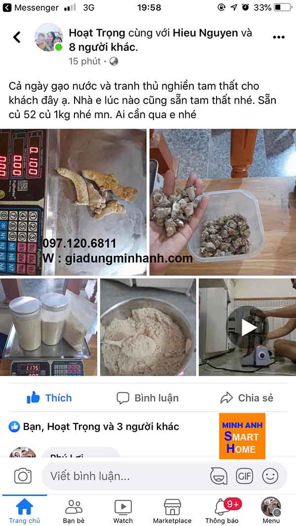 Máy xay củ tam thất siêu mịn