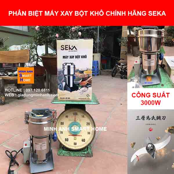 Phân biệt máy xay bột khô chính hãng Seka