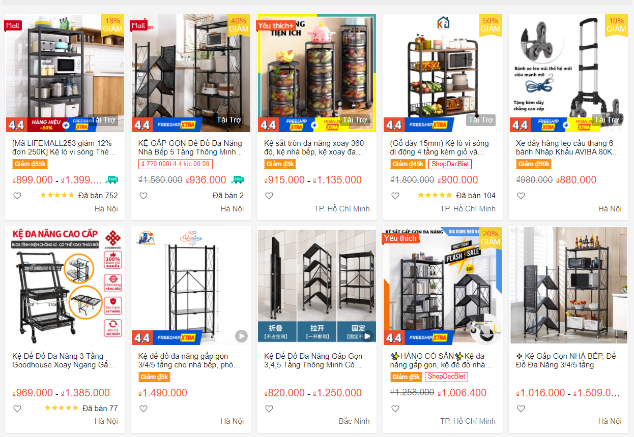 thực trạng kệ gấp gọn đa năng trên thị trường hiện nay