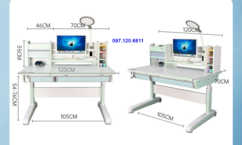 Bàn Học Chống Gù Chống Cận Cho Học Sinh 120cm M-120G