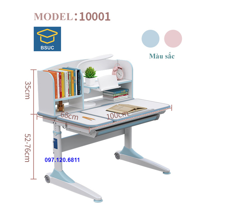 Bàn Học Chống Gù Chống Cận Cho Bé dài 100cm DRZ - 10001