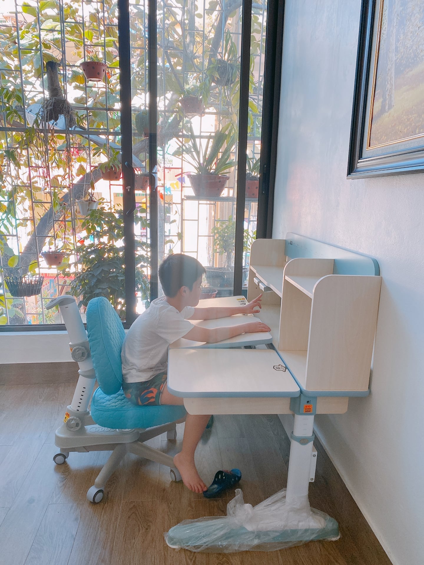 Bàn Học Chống Gù Chống Cận Vân Gỗ DKZ - 120