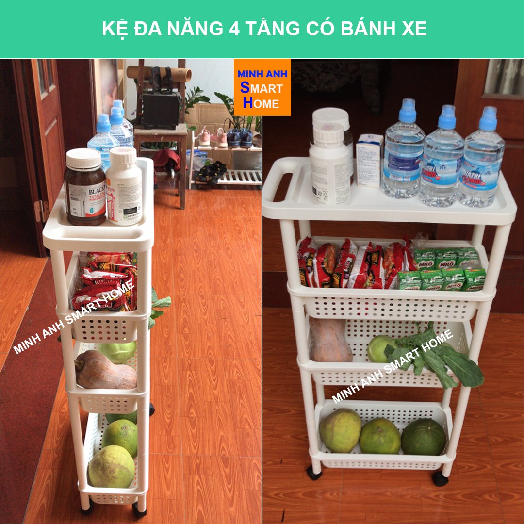 Kệ Xoay Đa Năng Tròn Đựng Rau Củ Quả 3 Tầng, 4 Tầng, 5 Tầng Siêu Tiện Lợi