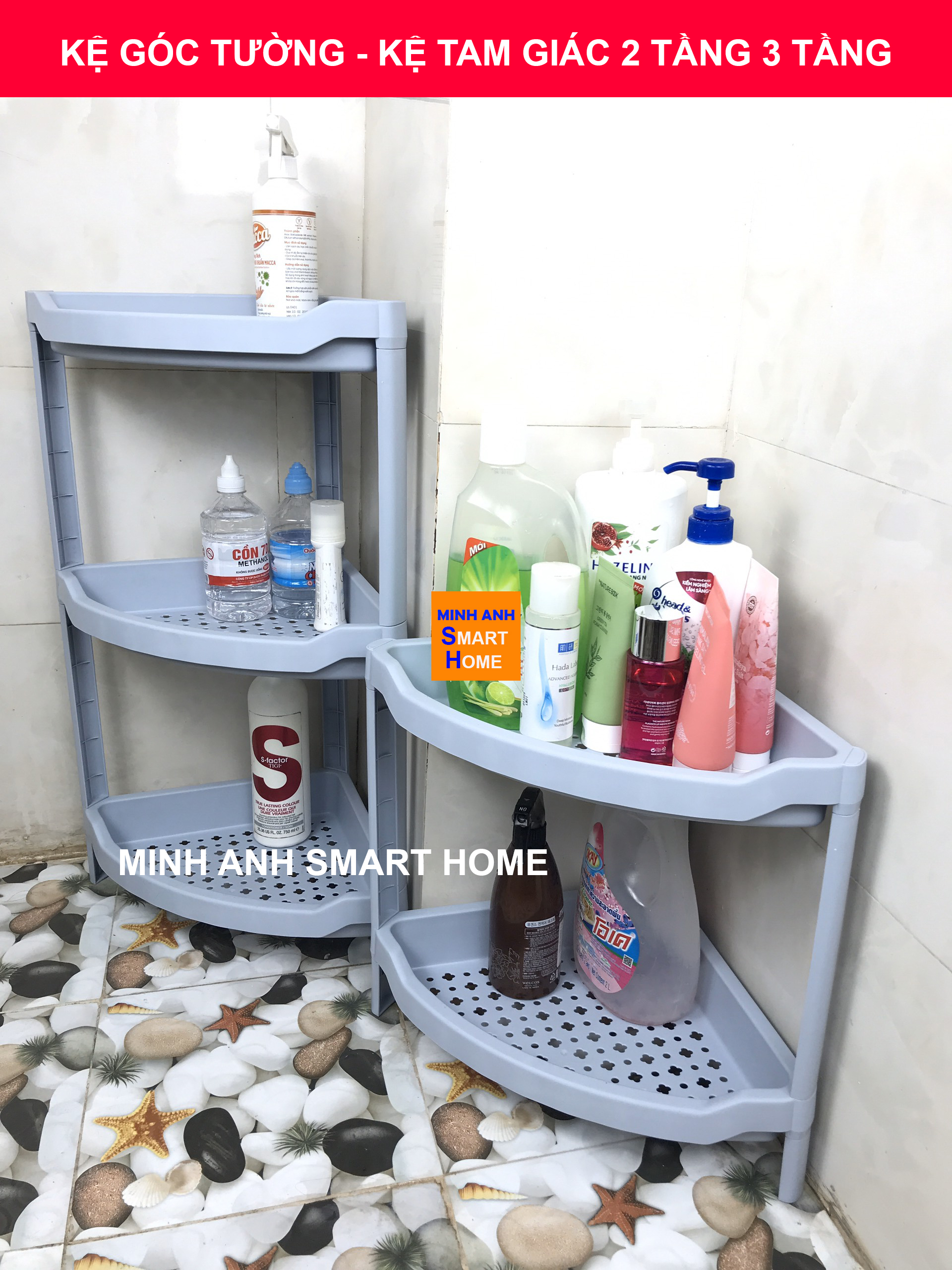 Kệ để đồ nhà bếp góc tường đa năng