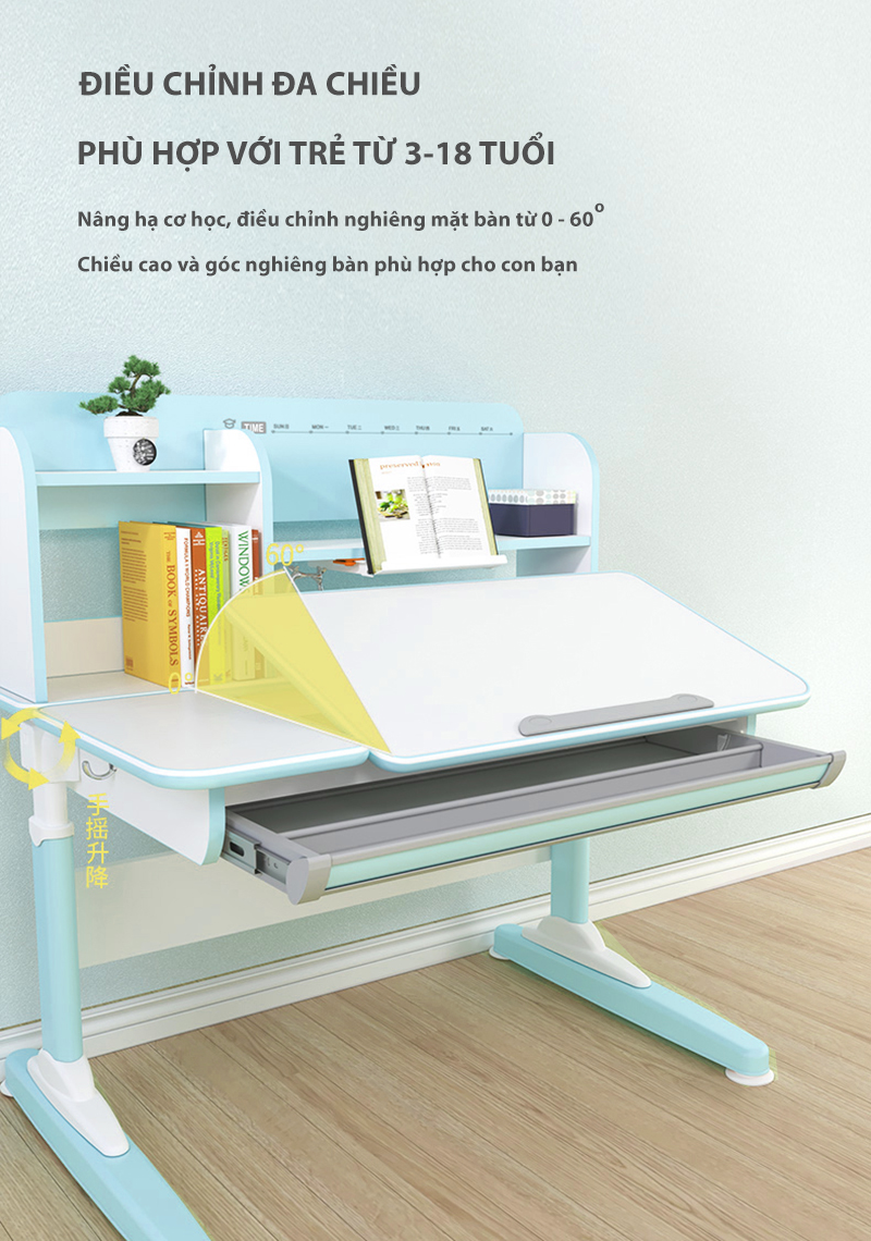 Bàn học chống gù chống cận cho bé DRZ-10003