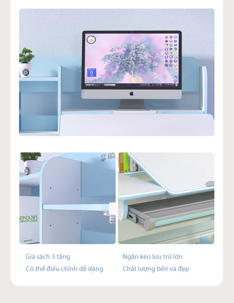 Bàn học chống gù chống cận cho bé DRZ-10003