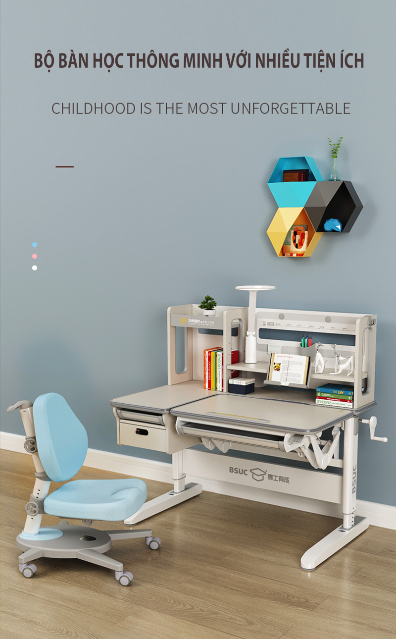 Bàn Học Chống Gù Chống Cận Cao Cấp - Nâng Hạ Thủy Lực DRZ-12002