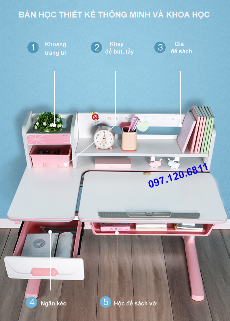 Bộ Bàn Ghế Chống Gù Chống Cận JD-5100 và ghế MC-159