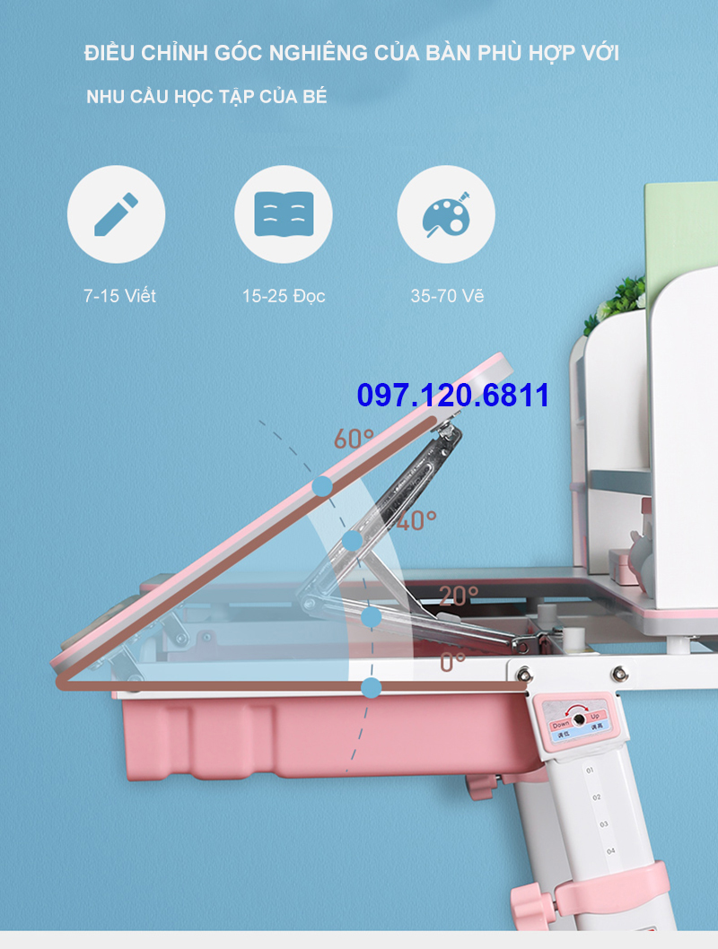 Bộ Bàn Ghế Chống Gù Chống Cận JD-5100 và ghế MC-159