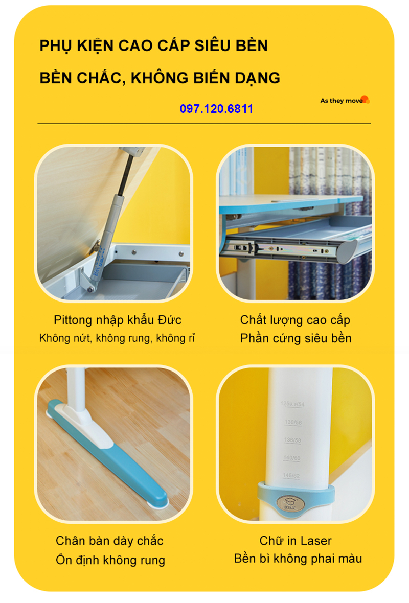 Bàn Học Chống Gù Chống Cận Vân Gỗ DKZ - 120