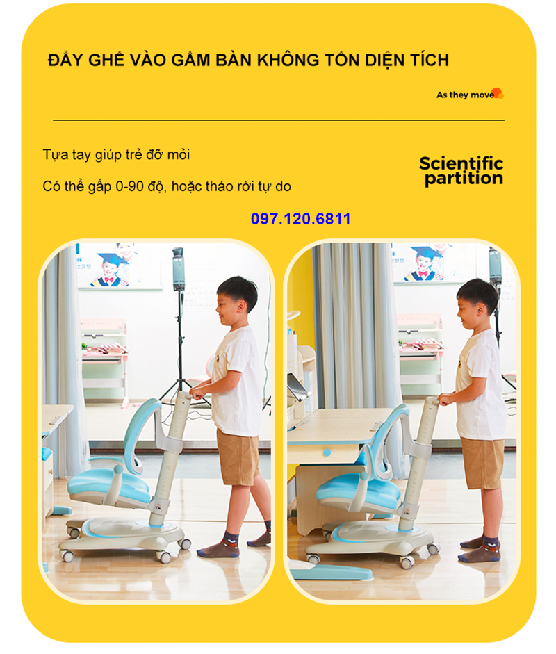 Bàn Học Chống Gù Chống Cận Vân Gỗ DKZ - 120