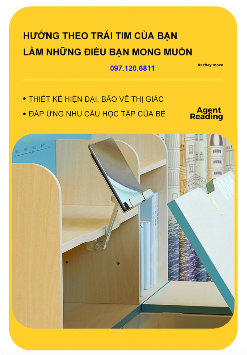 Bàn Học Chống Gù Chống Cận Vân Gỗ DKZ - 120