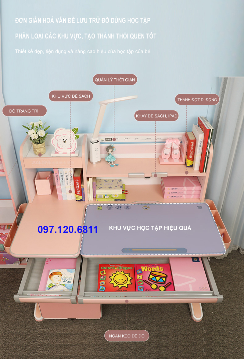 Bàn Học Chống Gù Chống Cận Cao Cấp DRZ-12001