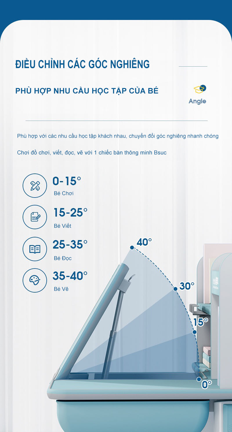 Bàn Học Chống Gù Chống Cận Cao Cấp DRZ-12001