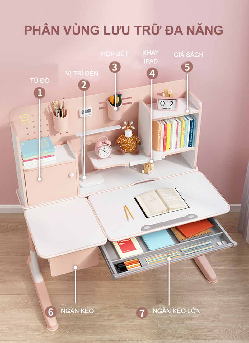 Bàn Học Chống Gù Chống Cận Cao Cấp DS-91200L