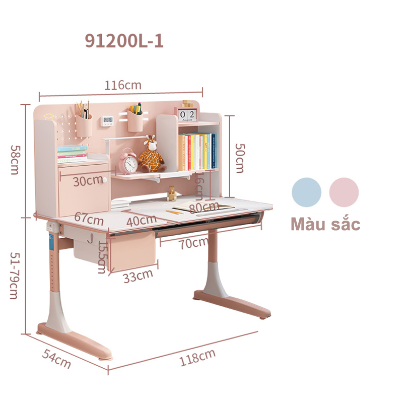 Bàn Học Chống Gù Chống Cận Cao Cấp DS-91200L