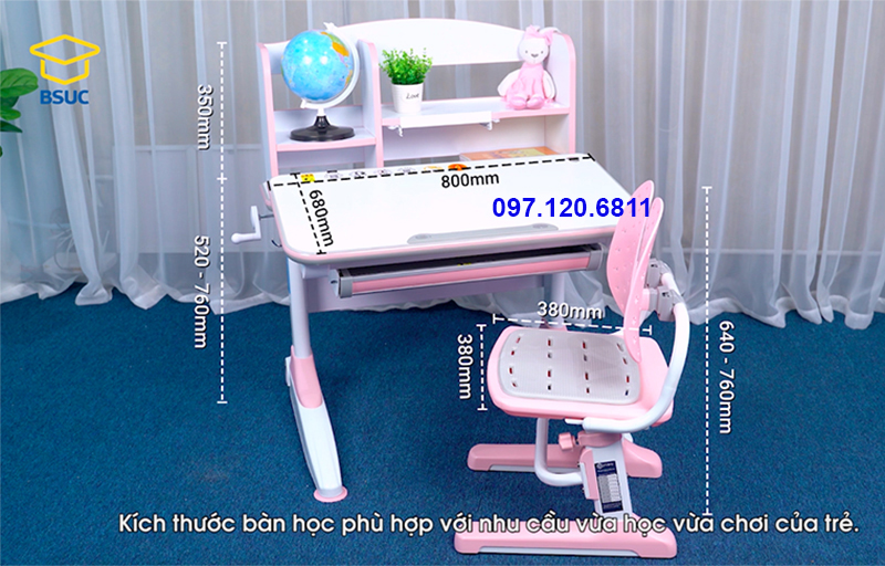 Bàn Học Chống Gù Chống Cận 80cm mã DRZ-8001