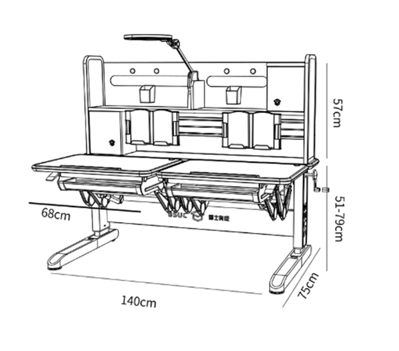 Bàn Học Đôi Cao Cấp Chống Gù Chống Cận - Nâng Hạ Thủy Lực DRZ-1411