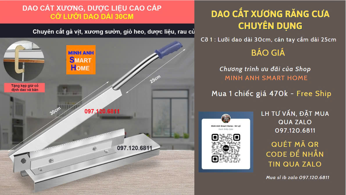 Dao Cắt Xương, Cắt Gà, Cắt Cá, Thái Dược Liệu Chuyên Dụng