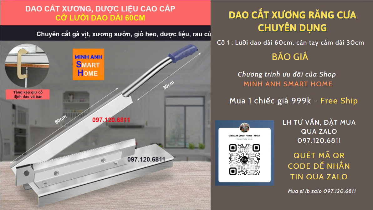 Dao Cắt Xương, Cắt Gà, Cắt Cá, Thái Dược Liệu Chuyên Dụng